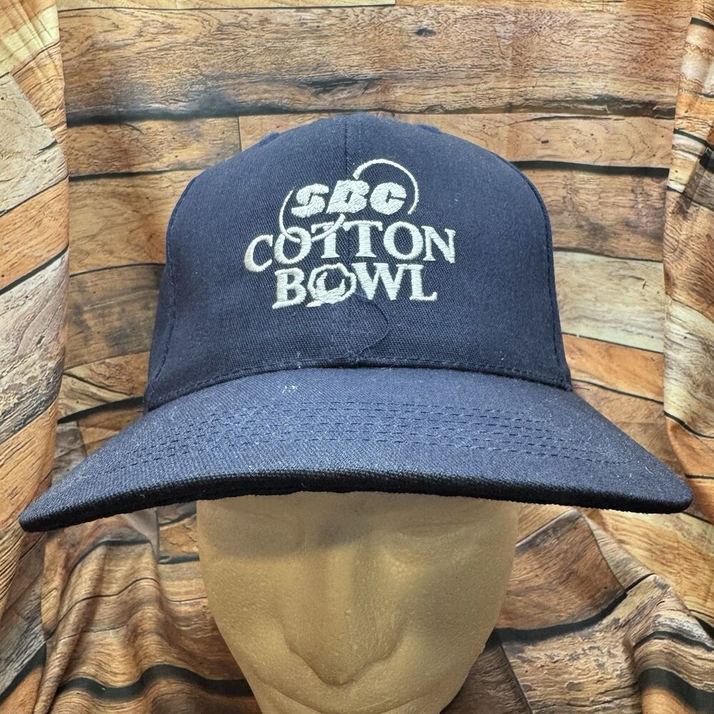 Vintage SBC Cotton Bowl Hat Navy Blue Made in USA Strapback College Football Cap